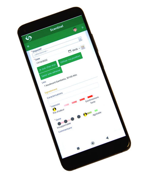 Olentica caractérisation de l'odeur - Dispositif Scentinel